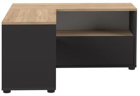 TV stolík v dekore duba v čierno-prírodnej farbe 90x45 cm Angle – TemaHome