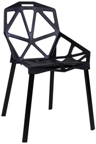 Prelamované stoličky VECTOR čierne - 4 kusy