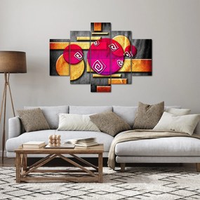 Abstraktný obraz s historickými symbolmi (150x105 cm)
