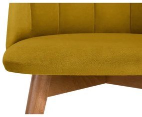 Jedálenská stolička BAKERI 86x48 cm žltá/svetlý dub