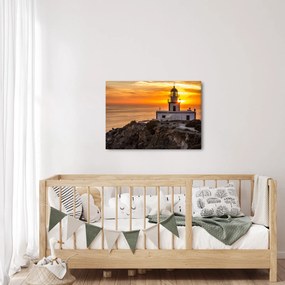 Obraz majáka pri západe slnka (70x50 cm)