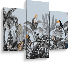 Obraz zvierat v tropickom lese (90x60 cm)
