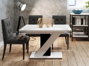 Moderný stôl Eksuper, Farby: biely lesk / čierny lesk
