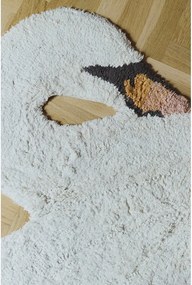 Krémový prateľný/ručne tkaný bavlnený detský koberec 100x120 cm Swan – Lorena Canals