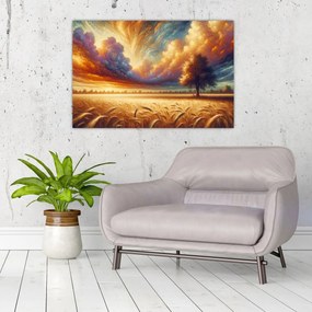 Obraz – Strom na poli (90x60 cm)