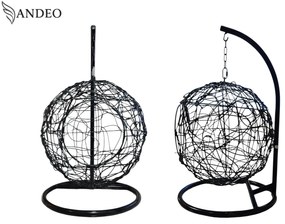 Závesné hojdacie kreslo pre mačky COCO - čierno béžové