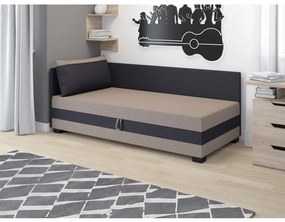 Jednolôžková čalúnená posteľ 100x195 MIRRY PLUS 1 - svetlá hnedá / čierna