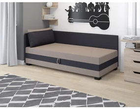 Jednolôžková čalúnená posteľ 100x195 MIRRY PLUS 1 - svetlá hnedá / čierna