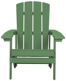 Záhradná stolička s podnožkou zelená ADIRONDACK Beliani