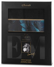 Eva Minge FROTÉ UTERÁK EVA MINGE12 SADA 1KS 30X50 CM, 1KS 50X90 CM, 1KS 70X140 CM ČIERNA