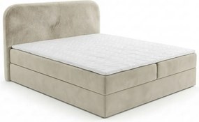 Čalúnená posteľ boxspring FORENA 180x200 cm krémová Matrac: Bonell pružinová matrac