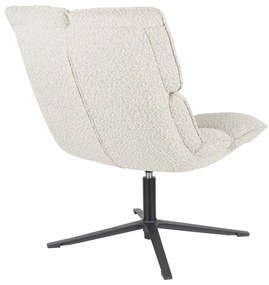 Krémové otočné kreslo z textílie buklé Bros – White Label