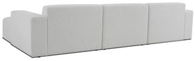 Biela rohová pohovka z textílie buklé (pravý roh) Roxy – Scandic