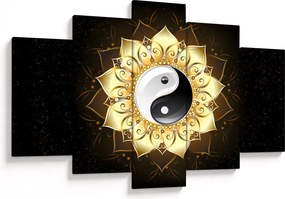 Obraz - Zlatý Yin-Yang (150x105 cm)