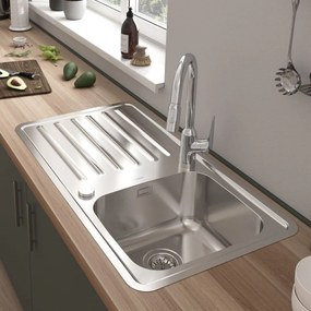 HANSGROHE S4113-F540 nerezový dvojdrez s odkvapávacou plochou, obojstranný, montáž na pracovnú dosku/do roviny, s automatickým odtokom, 1075 x 505 mm, nerezová oceľ, 43339800