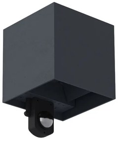 Brilagi - LED vonkajšie nástenné svietidlo s čidlom CUBE LED/6W/230V antracit