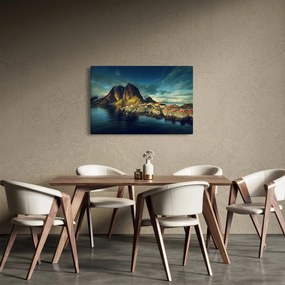 Obraz rybárskej dediny v Nórsku (90x60 cm)