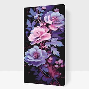 Gario Maľovanie podľa čísel Modro fialové ruže Rozmery: 40 x 80 cm, Rámovanie: S vnútorným rámom
