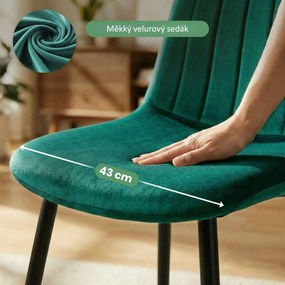 Čalouněná jídelní židle Lumo lahvově zelená