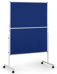 Mobilná informačná tabuľa, sklopná, modrá látka, 1200 x 1500 mm