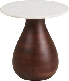 Okrúhly odkladací stolík s mramorovou doskou ø 40 cm Heide – House Nordic