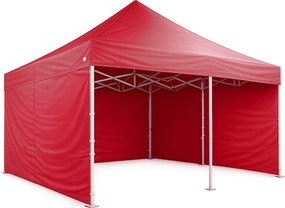 Rozkladací stan 5x5m - hliníkový hexagon profi, Červená