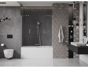 Mexen Velar Duo, 2-krídlová posuvná vaňová zástena 140 x 150 cm, 8mm číre sklo, chrómový profil, 896-140-000-02-01