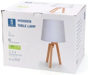 Aigostar - Drevená stolná lampa 1xE27/60W/230V borovica