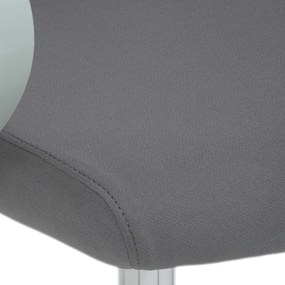 Autronic - Židle kancelářská, bílý plast, šedý MESH a šedá látka, plastový kříž, houpací mechanismus. - KA-S425 GREY
