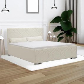Čalúnená posteľ s úložným priestorom ECCO 160 x 200 cm Krémový