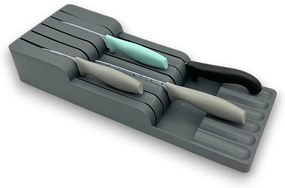 Arte Regal Organizér na nože, na 11 nožov, plastový odtiene šedej - 41 x 16 x 7 cm