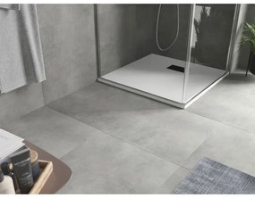 Mexen Hugo, štvorcová sprchová vanička SMC 70 x 70 cm, biela, čierna krytka, 42107070-B