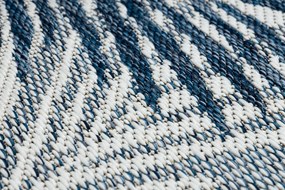 Koberec, behúň SISAL COOPER Listy 22258 ecru / tmavomodrý