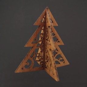 AMADEA Drevený 3D stromček hnedý 8 cm, český výrobok