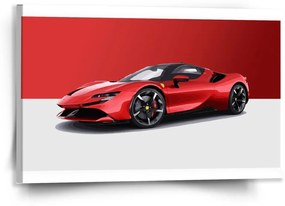 Sablio Obraz Ferrari na červeno-bielej - 120x80 cm