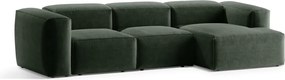 Zelená rohová pohovka (pravý roh/s leňoškou) Bergamo – Cosmopolitan Design