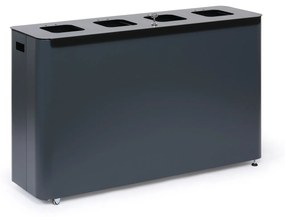 Alda Odpadkový kôš na triedený odpad, 4 x 60 l, lakovaný sivý