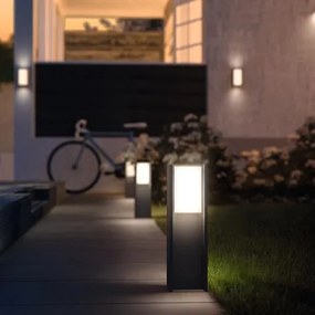 PHILIPS HUE Vonkajšie stojacie LED chytré svietidlo HUE TURACO, 9,5 W, teplá biela, hranaté, šedé, IP44