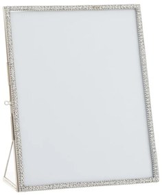 Strieborný kovový fotorámik s kamienkami Jewel XL - 20*25 cm