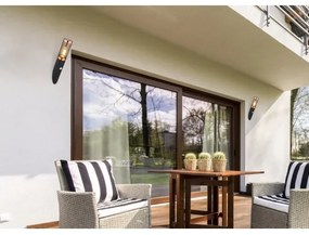 Globo 3157BCS-Vonkajšie nás. sviet. so senzo. BOSTON 1xE27/15W/230V IP44 čierna/meď