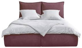 Ružová čalúnená dvojlôžková posteľ s úložným priestorom a roštom 160x200 cm Garancia – Bobochic Paris