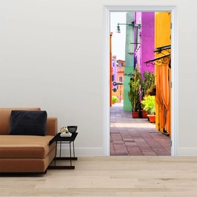 Fototapeta na dvere - Farebná talianska ulička (95x205cm)