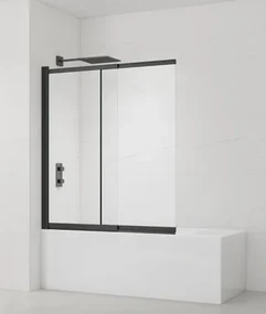 Vaňová zástena SAT Vision 140x120 cm čierna SATVZVI120CT