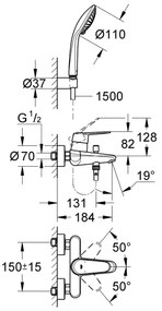 GROHE 33395002 - Vaňová batéria EURODISC COSMOPOLITAN lesklý chróm