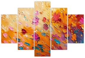 Obraz - Maľba farebných kvetov (150x105 cm)