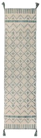 Flair Rugs, Kusový koberec Leela Ivory/Teal, 60x200, modrá, chodba / predsieň