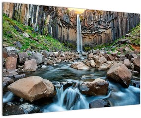 Obraz - Vodopád Svartifoss, Island (90x60 cm)
