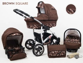 Kombinovaný kočík Raf-pol Largo - Brown Square (3-kombinácia)