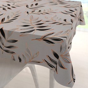 Biante Bavlnený štvorcový obrus Sandra SA-437 Popínavé listy na sivom 80x80 cm
