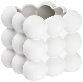 BUBBLE Kvetináč štvorcový - biela